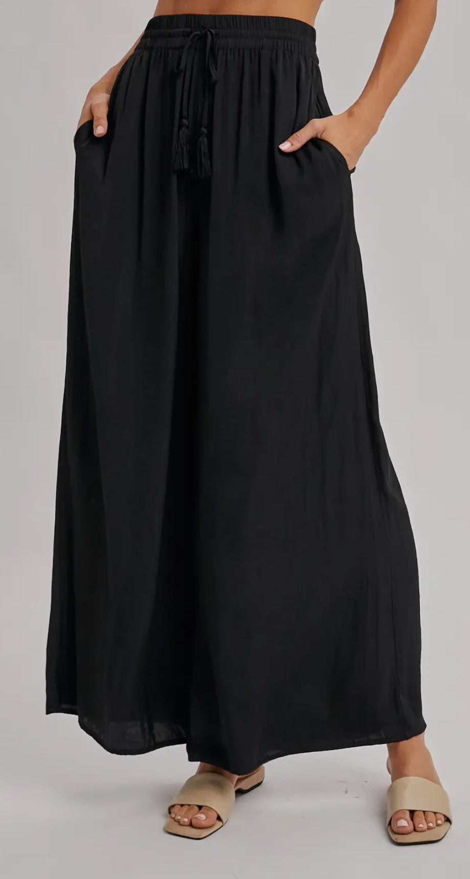 Silky Palazzo Wide Leg Pant