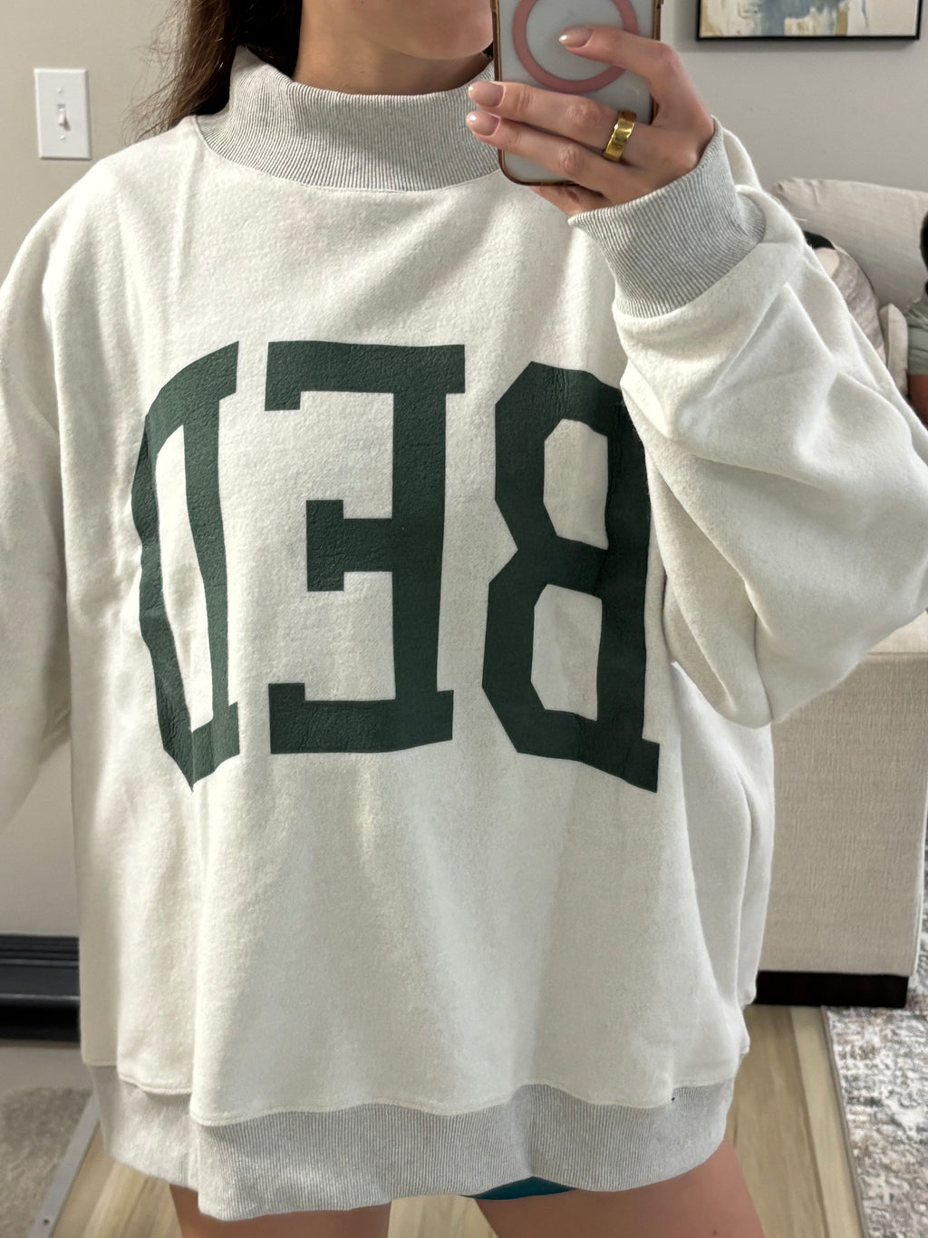 “GYM”Mockneck Sweatshirt reversible to “BED”