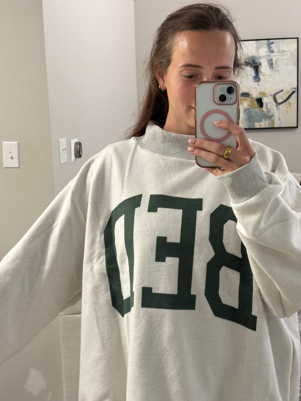 “GYM”Mockneck Sweatshirt reversible to “BED”