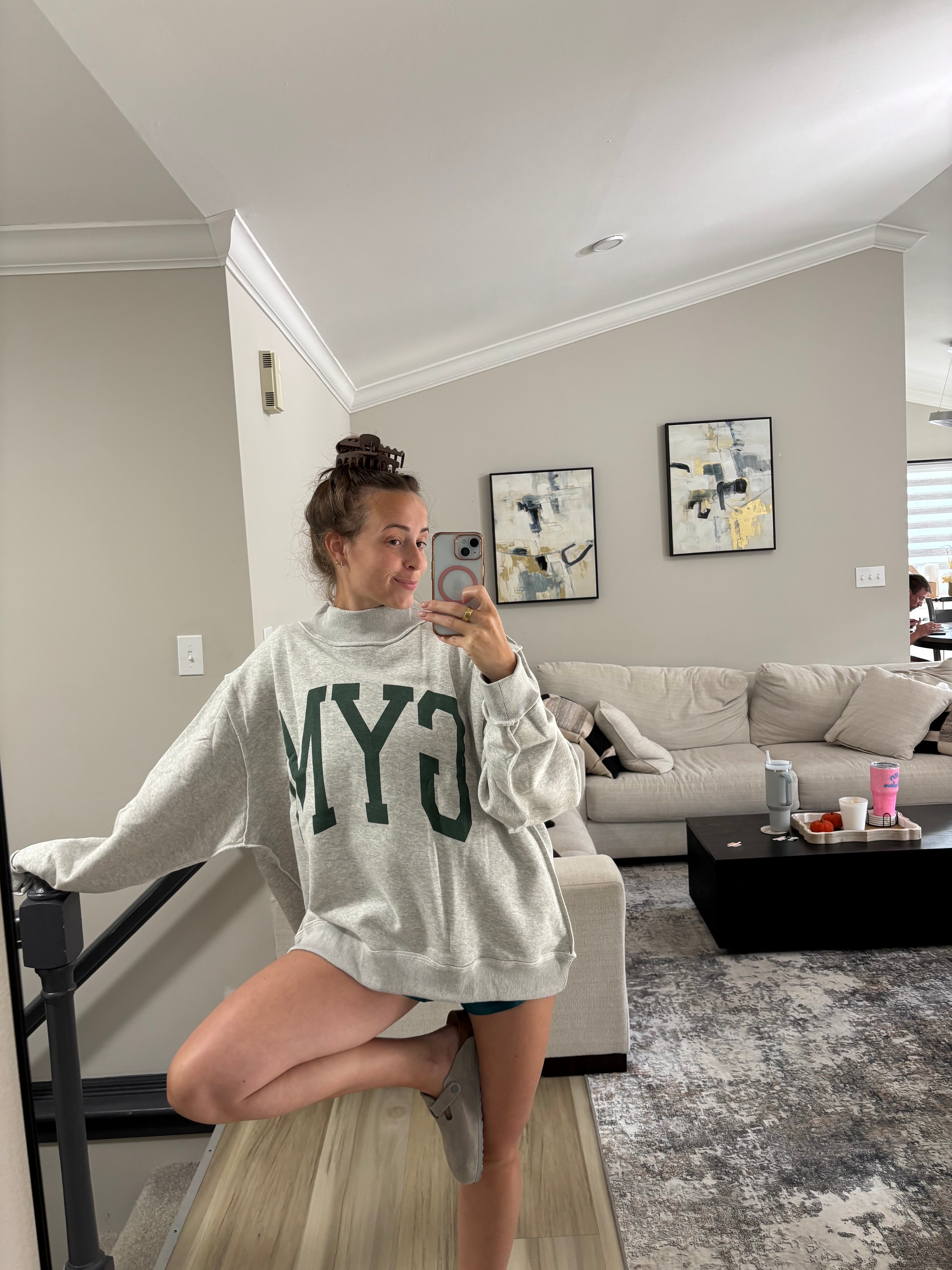 “GYM”Mockneck Sweatshirt reversible to “BED”