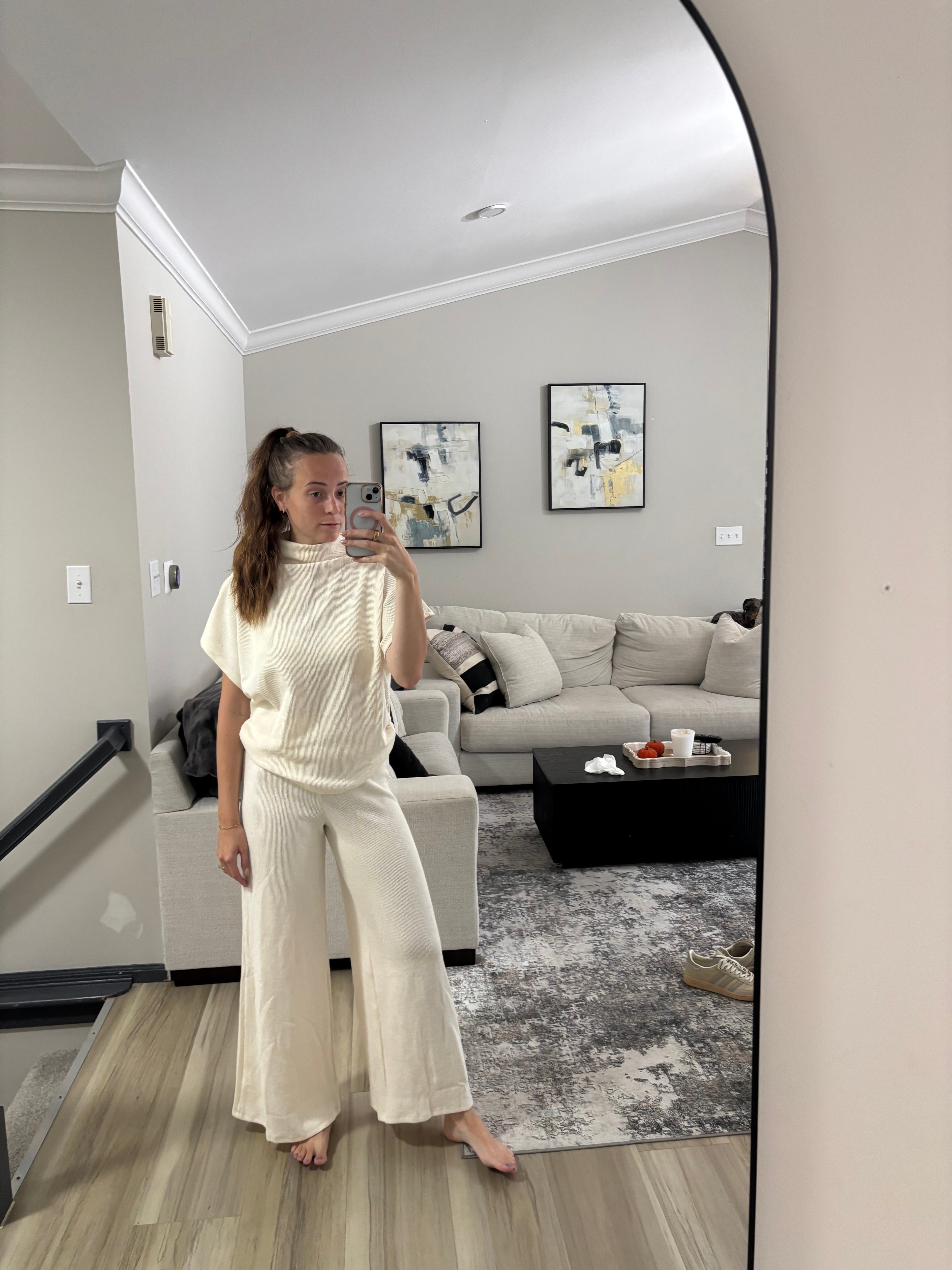 Mock Neck Top and Pant Set