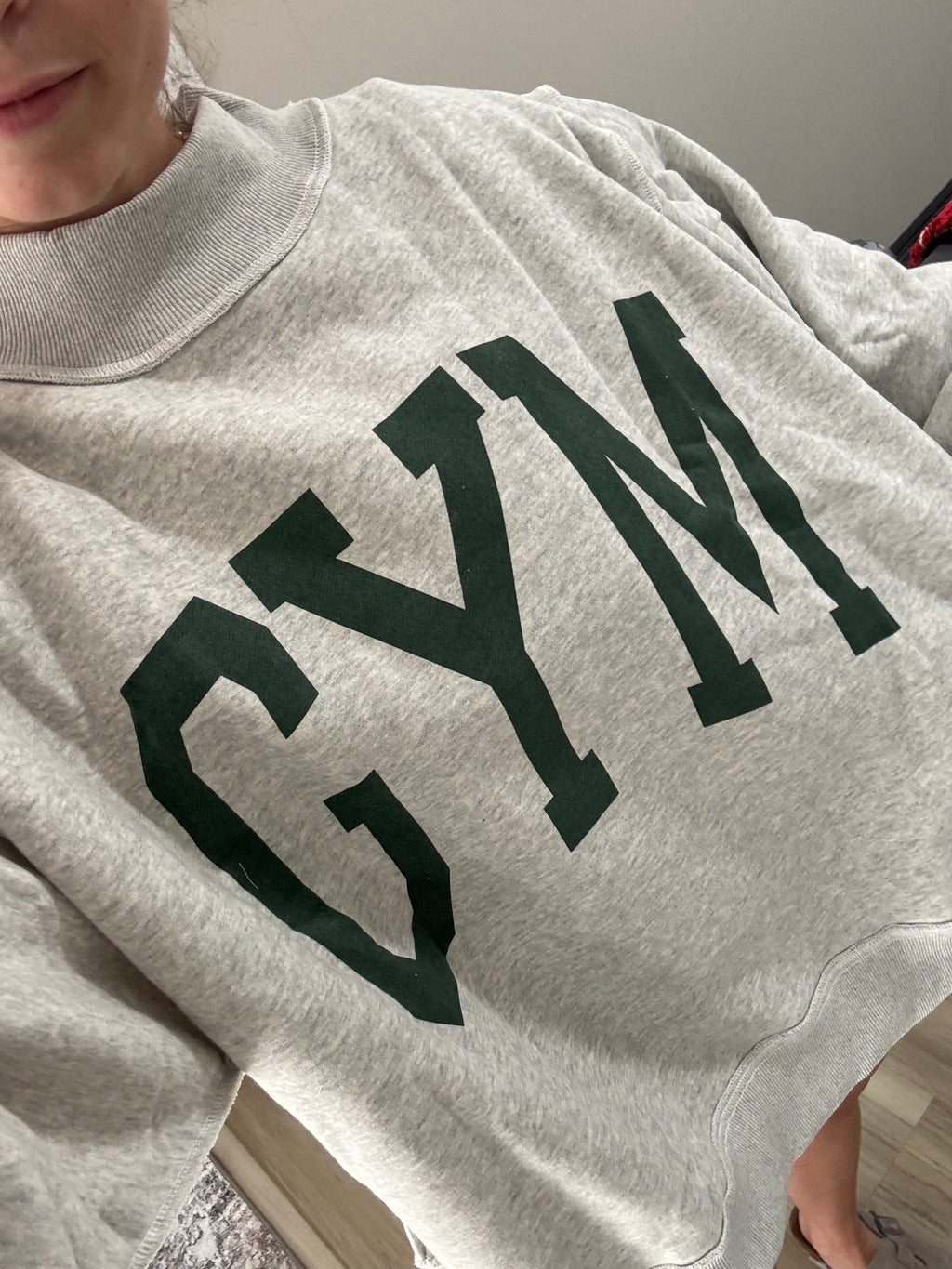 “GYM”Mockneck Sweatshirt reversible to “BED”
