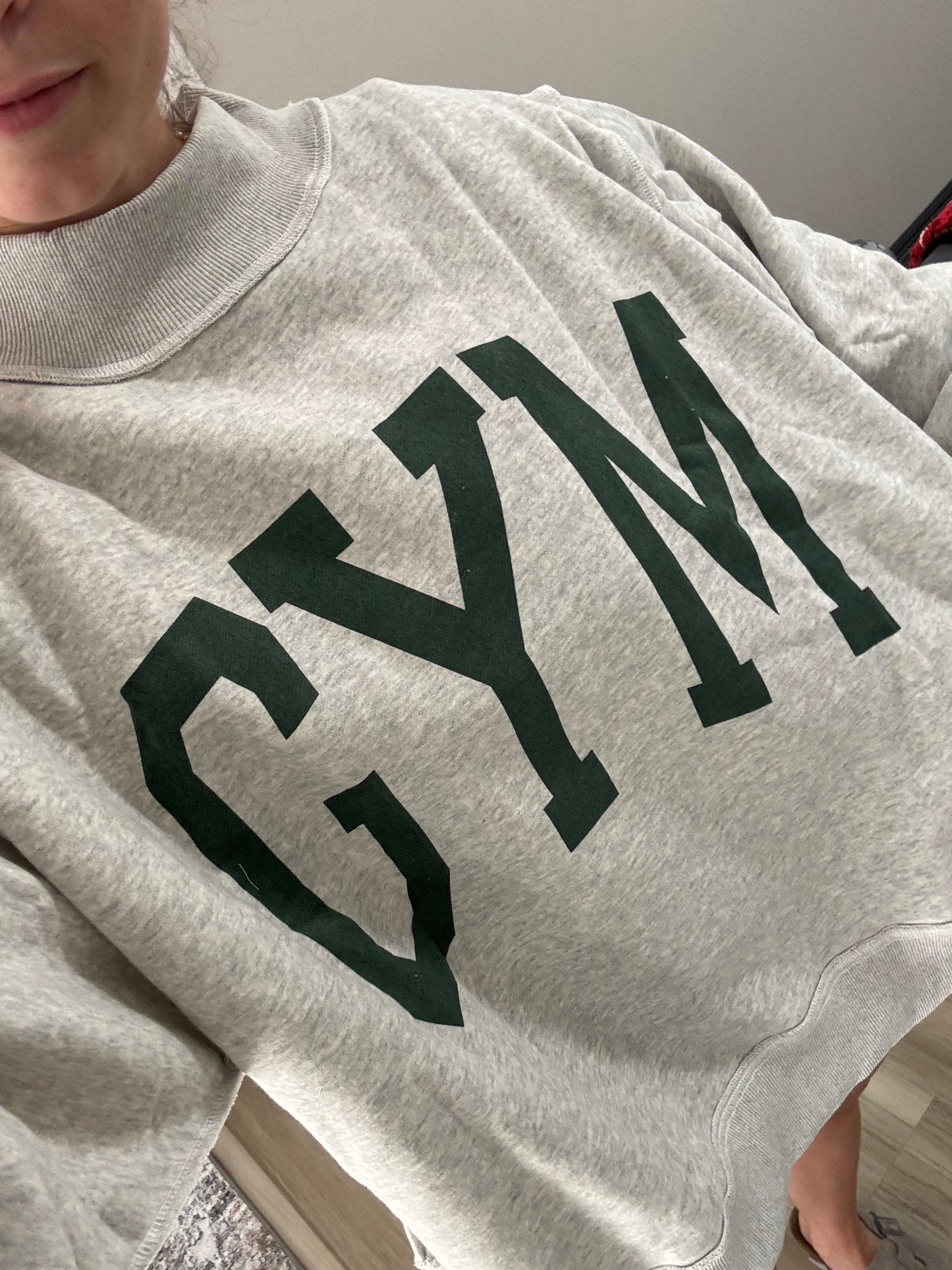 “GYM”Mockneck Sweatshirt reversible to “BED”