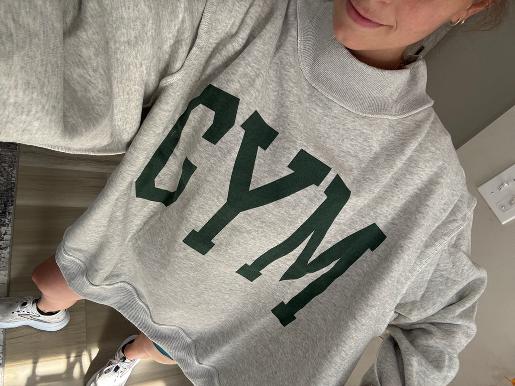 “GYM”Mockneck Sweatshirt reversible to “BED”