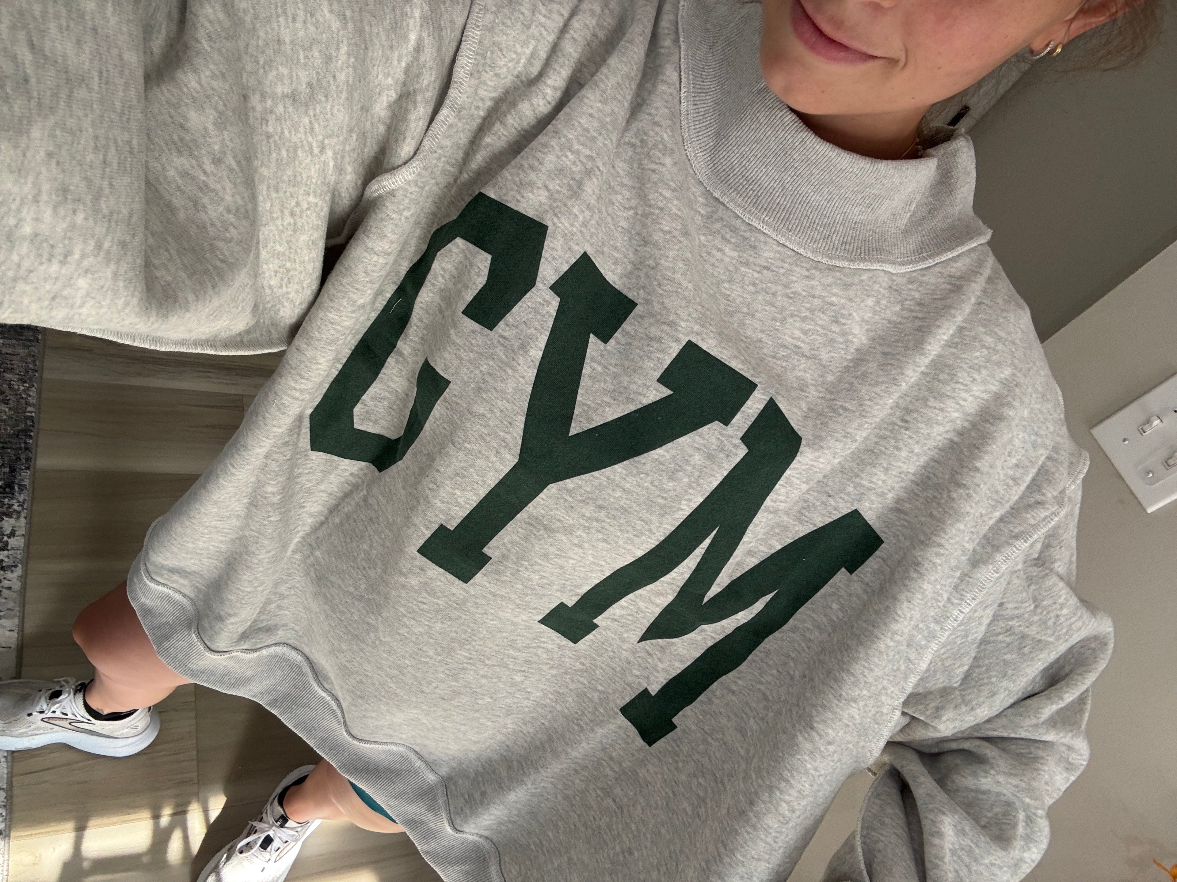 “GYM”Mockneck Sweatshirt reversible to “BED”