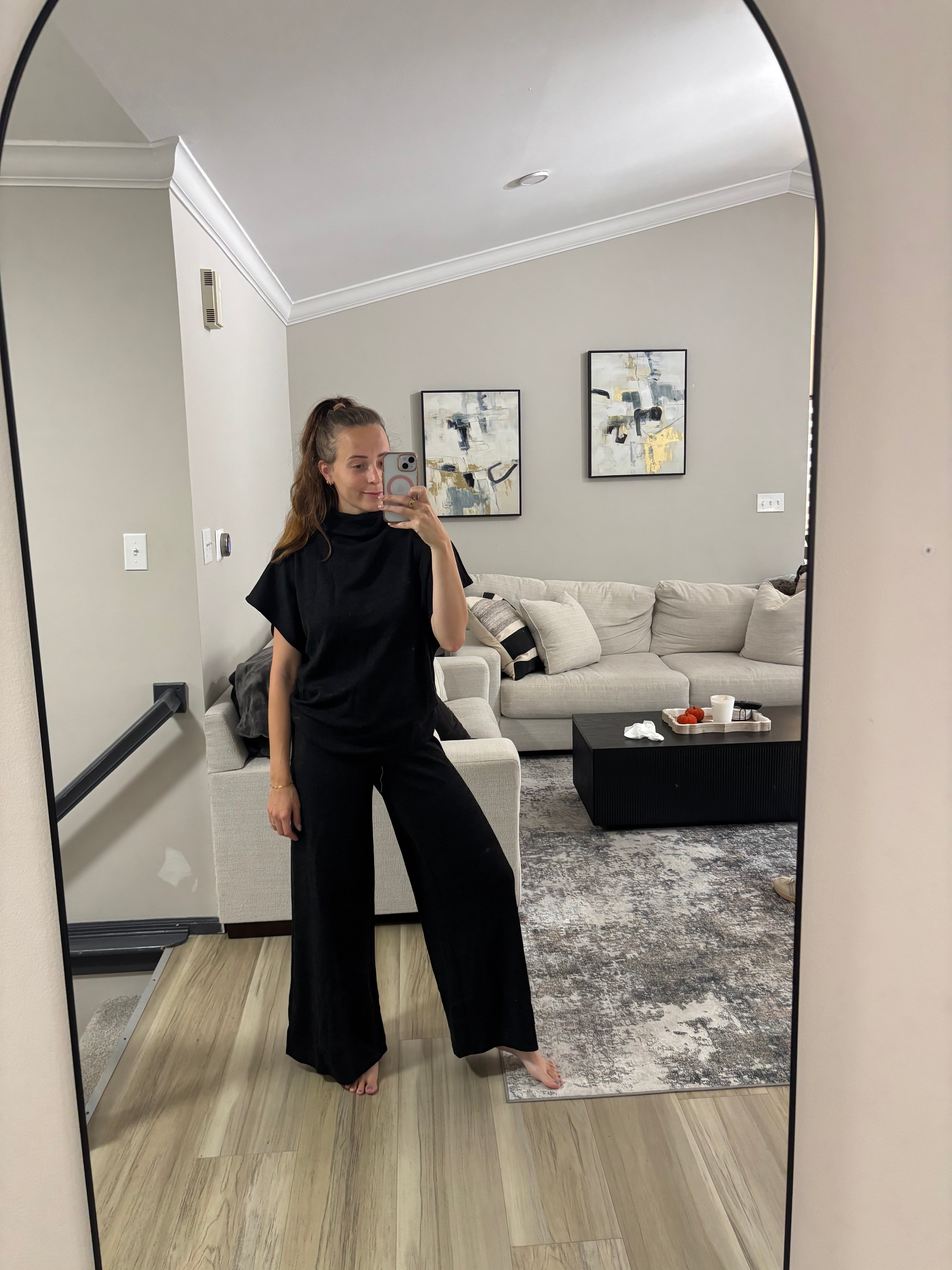 Mock Neck Top and Pant Set